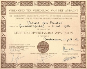 diploma Meester Timmerman